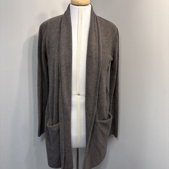 Barefoot Dreams CozyChic Open Front Cardigan Taupe Brown Med - Picture 1 of 12